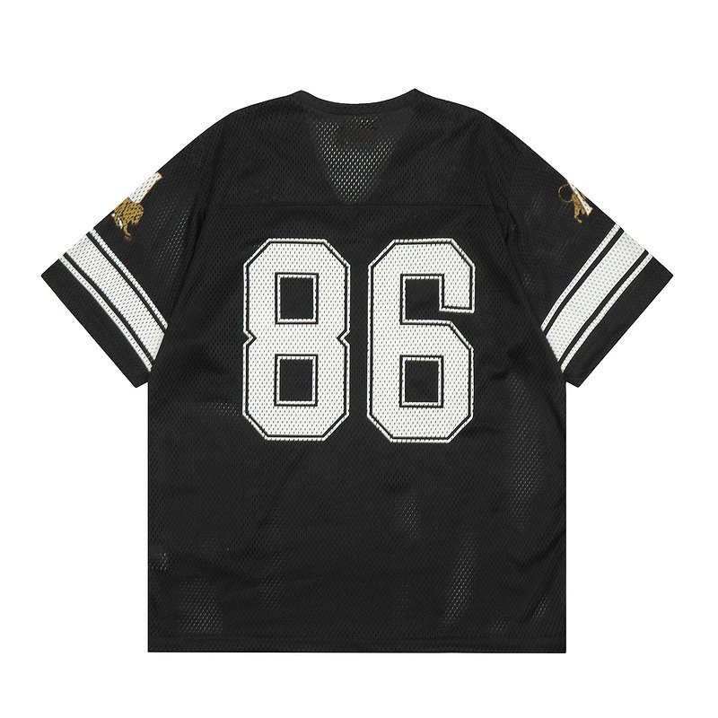 One Leaf Club 86 Cream Black Mesh Football Jersey