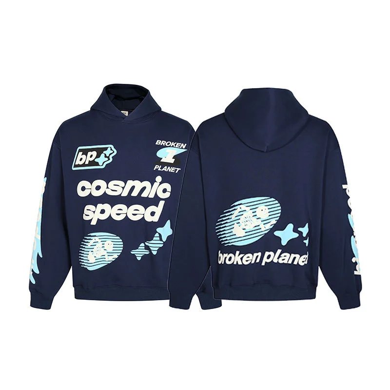 Broken Planet Unisex Broken Planet Cosmic Speed Hoodie in B961 Blue Navy