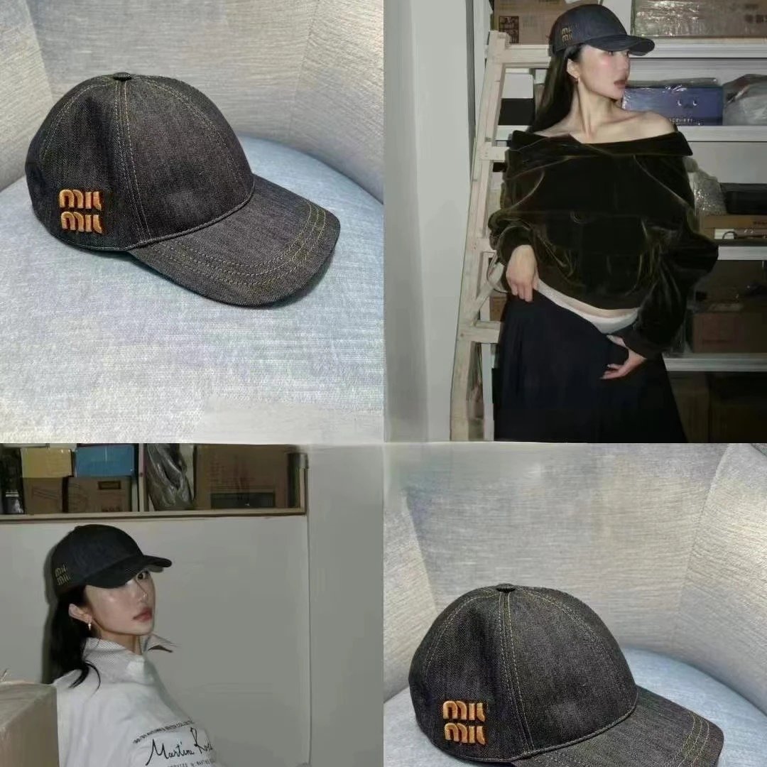 Miu Miu Denim Bucket Hat Blue Casual
