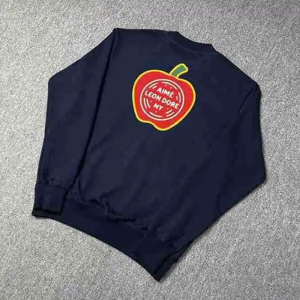 Aimé Leon Dore Aimé Leon Dore Navy Apple Patch Crewneck Sweatshirt Navy