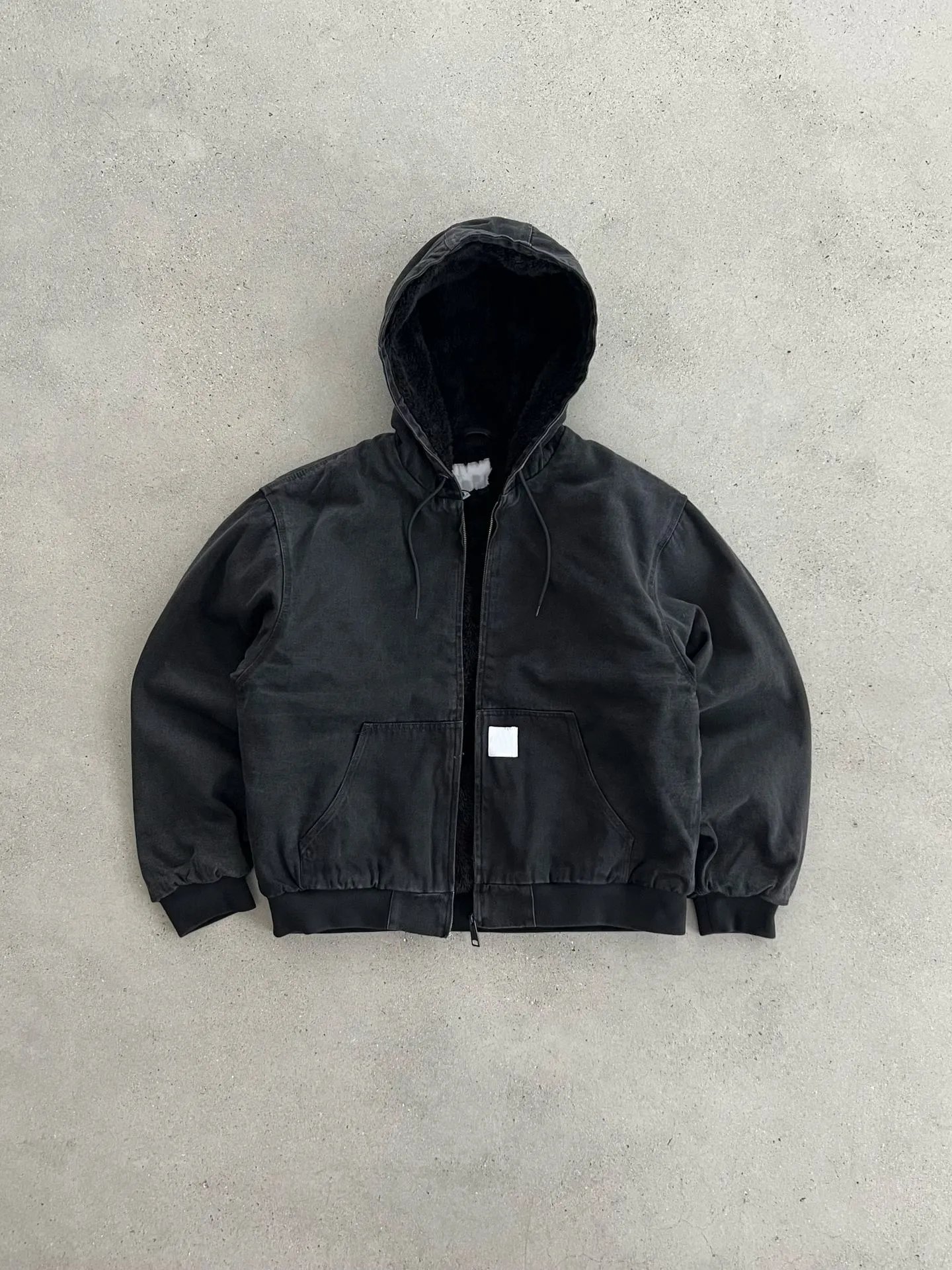 Carhartt Carhartt Washed Black Hooded Work Jacket Black