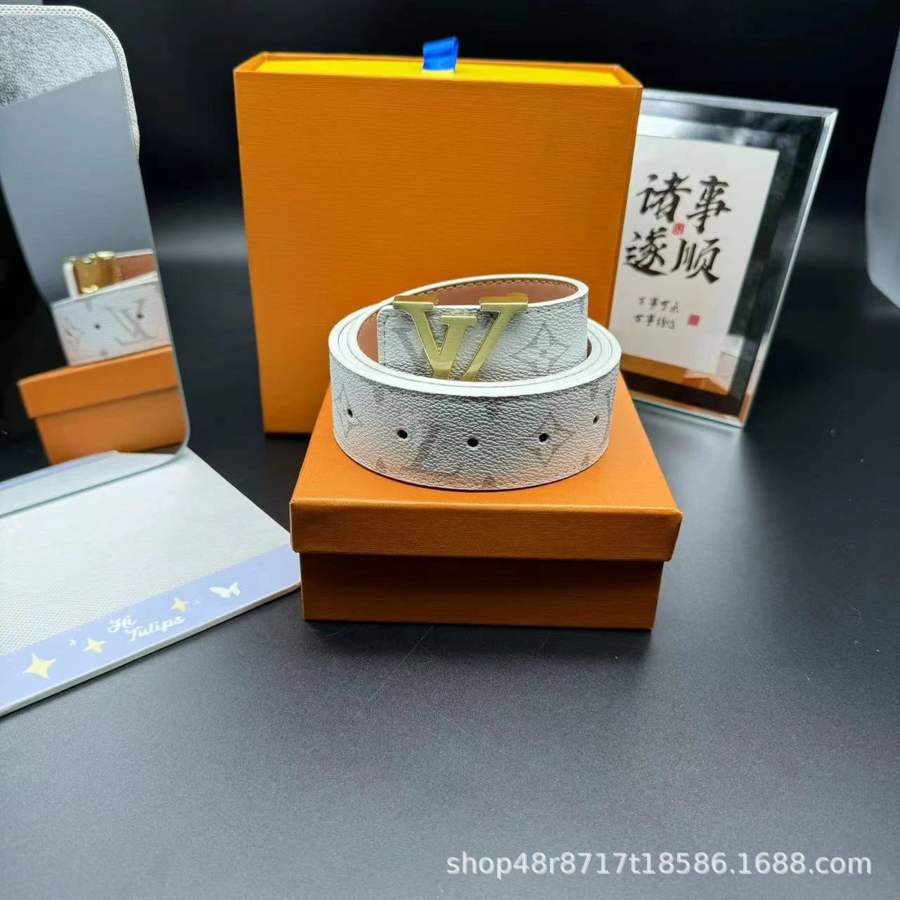 纯白花 金扣 option