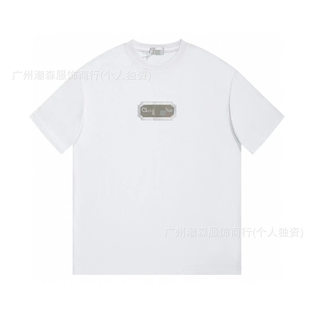 Dior T-Shirt Black White Beige Red Orange Casual Graphic Tee