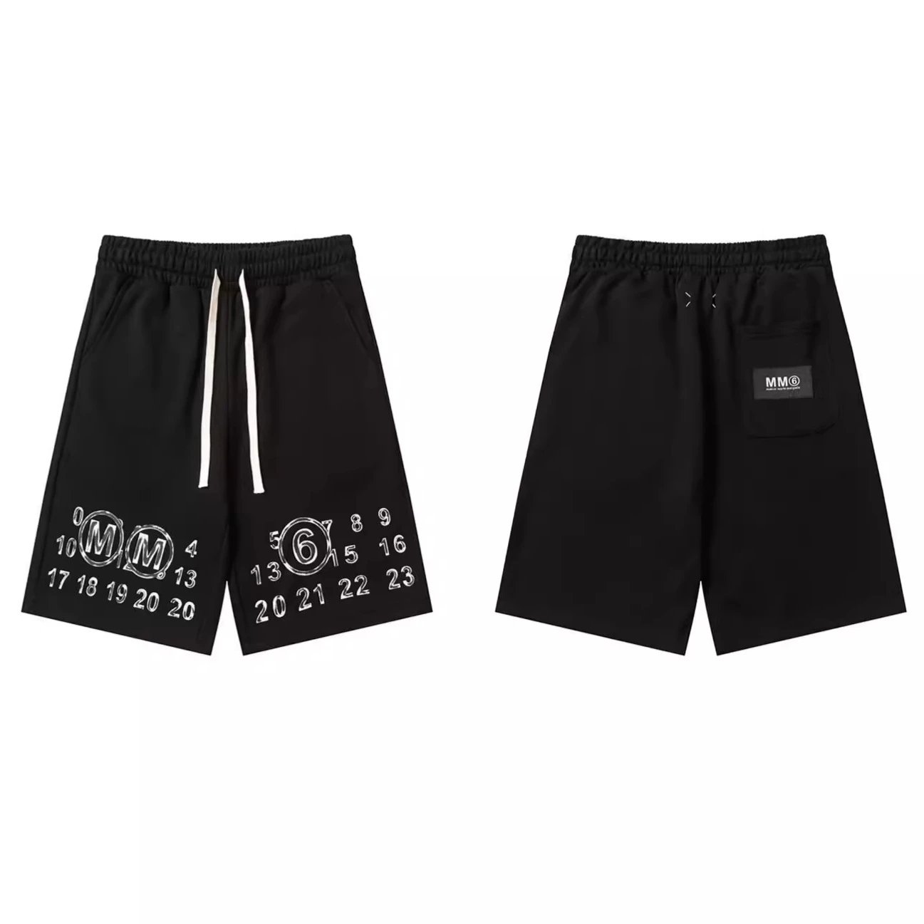 Maison Margiela MM6 Beige Numeric Print Shorts