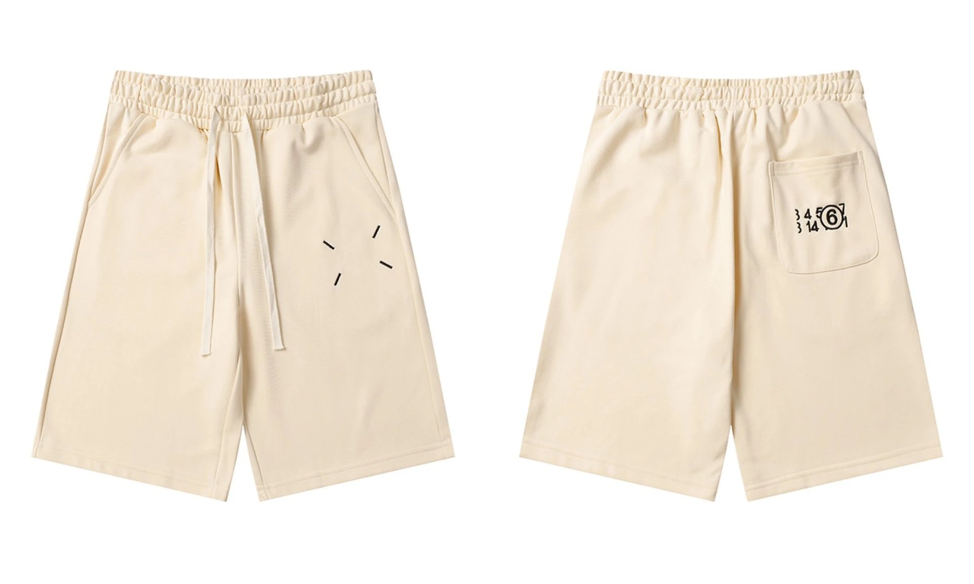 Maison Margiela MM6 Beige Numeric Print Shorts