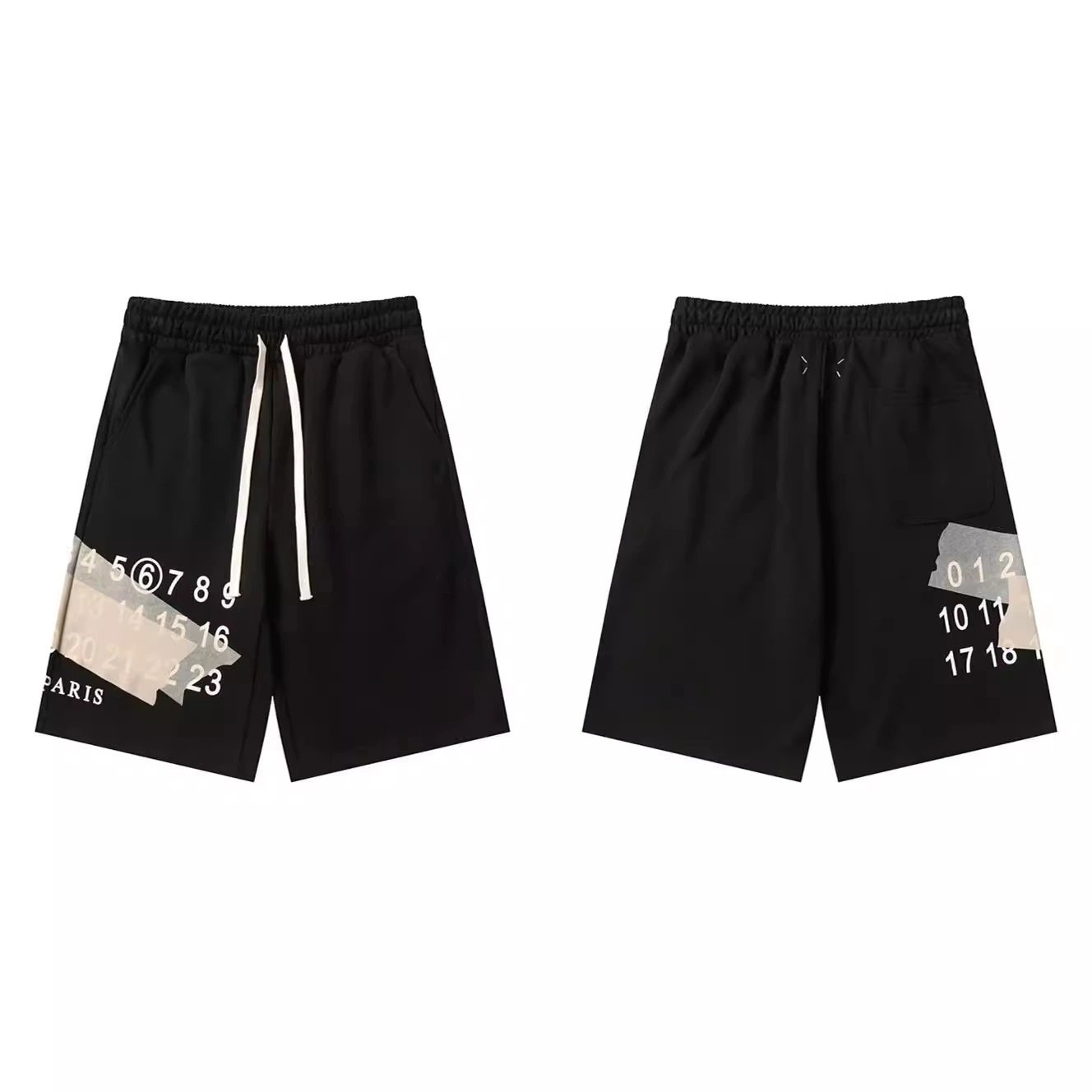 Maison Margiela MM6 Beige Numeric Print Shorts