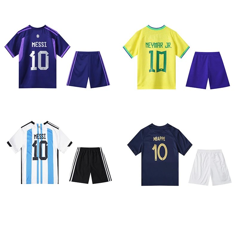 Argentina National Team 10 Blue White Striped Soccer Jersey Set