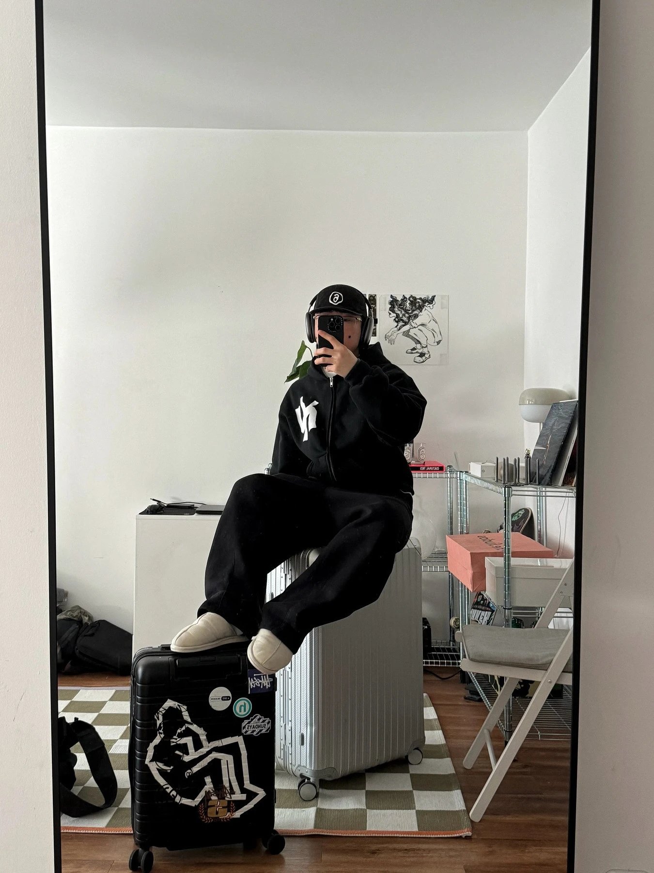 New York Yankees Black Hooded Sweatshirt Oversized Streetwear