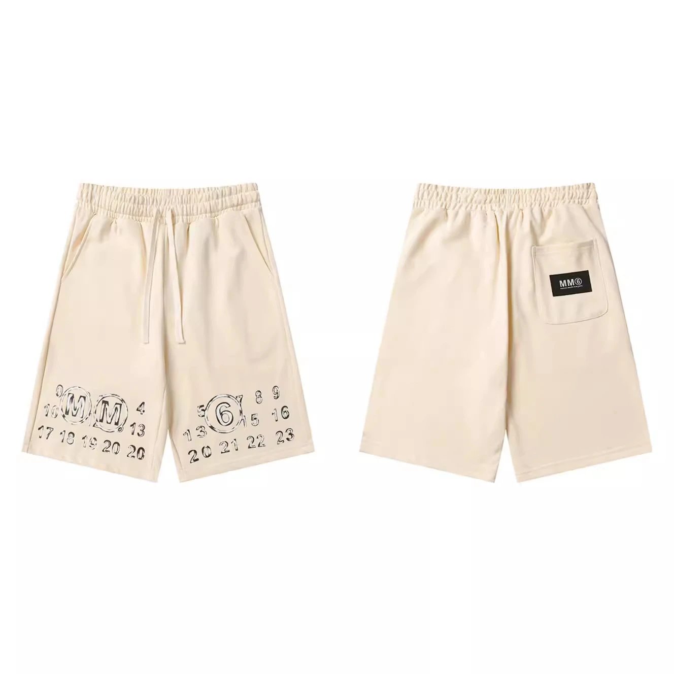 Maison Margiela Mm6 Numbers Print Shorts