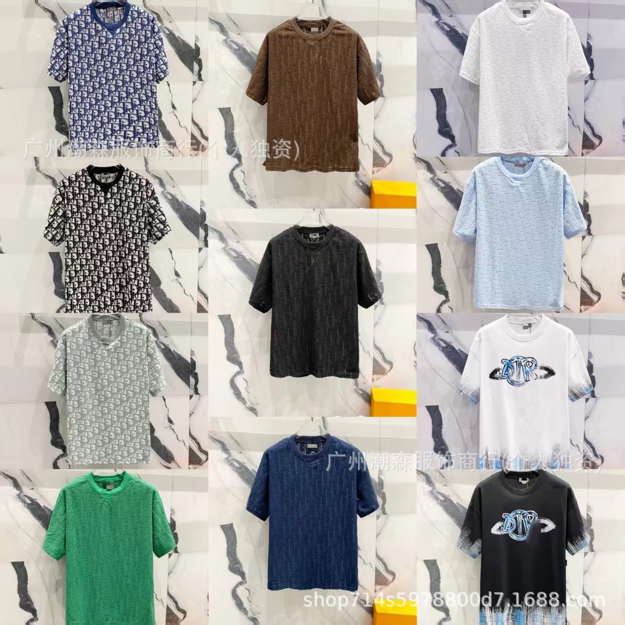 Dior T-Shirt Black White Beige Red Orange Casual Graphic Tee