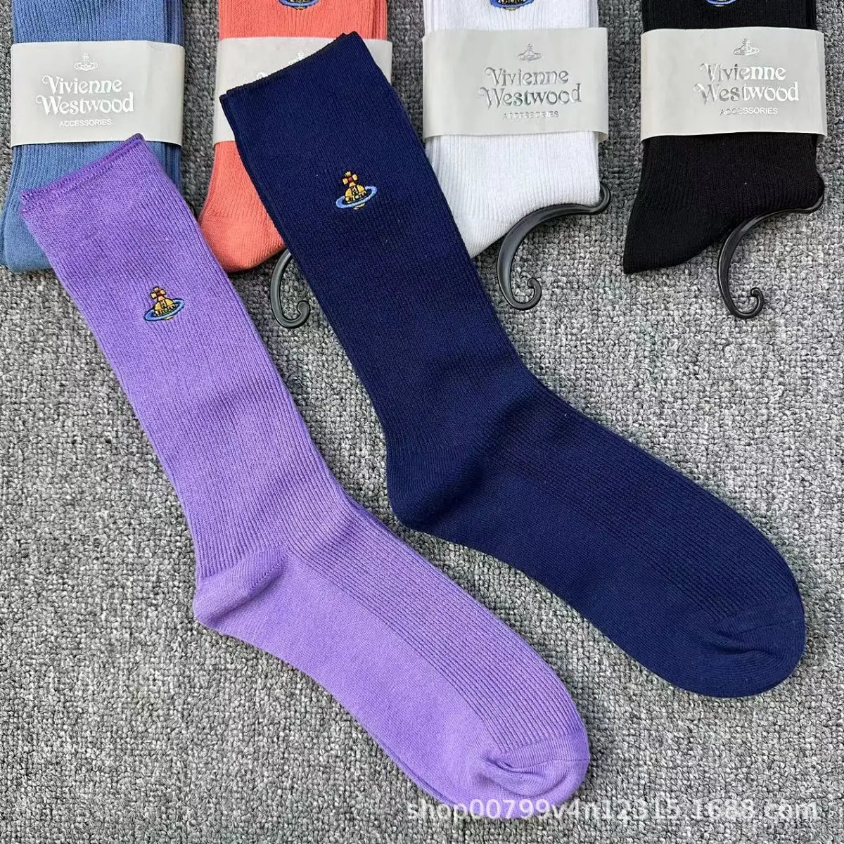 Vivienne Westwood Orb Logo Navy Socks product detail 2 in Litbuy spreadsheet finds
