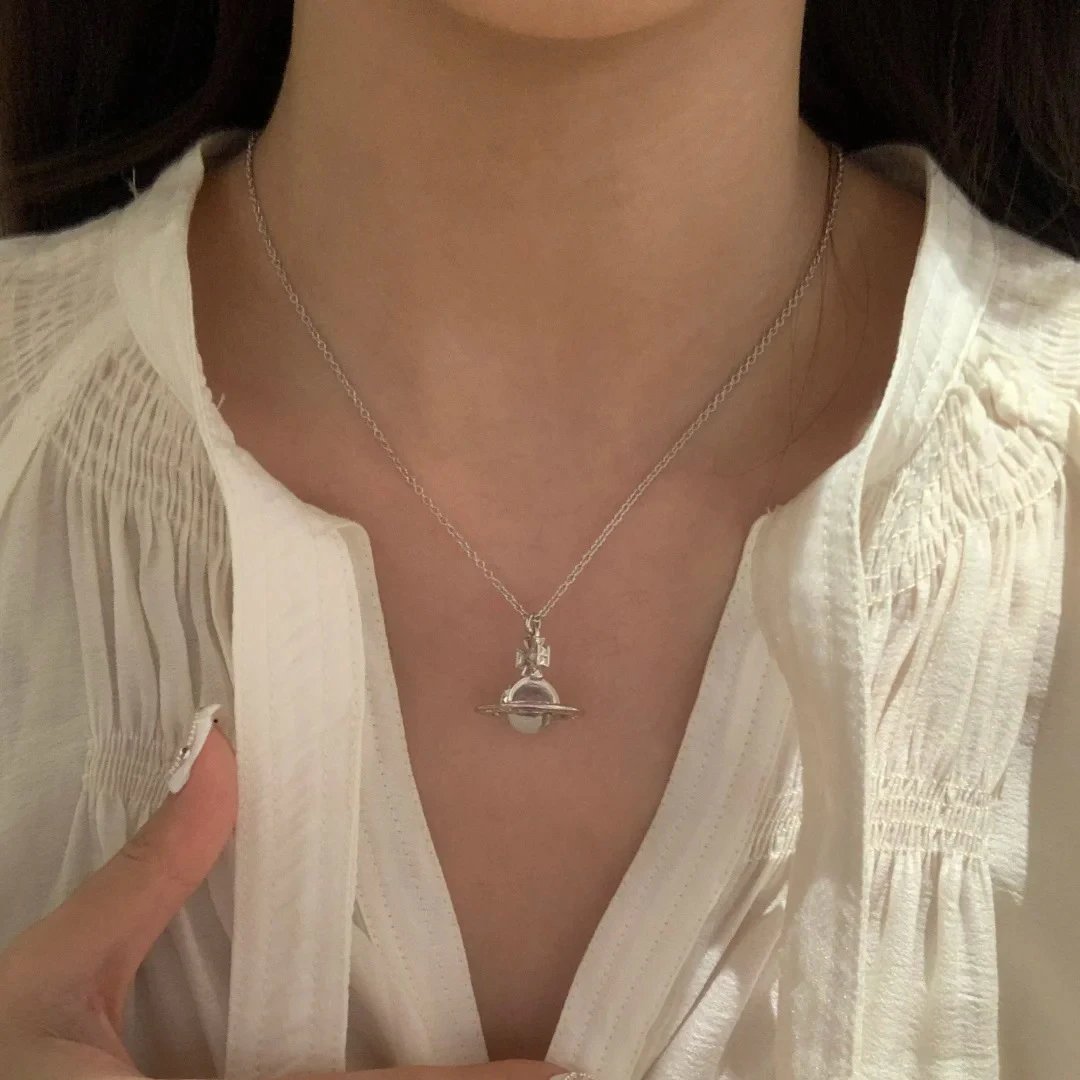 Vivienne Westwood Orb Silver Gold Crystal Pendant Necklace