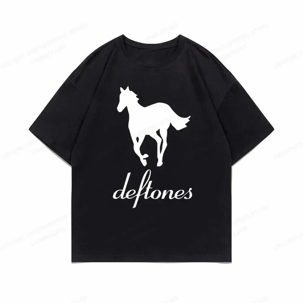 Deftones Graphic Black Oversized T-Shirt