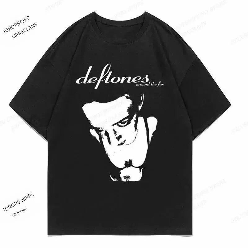 Deftones Graphic Black Oversized T-Shirt