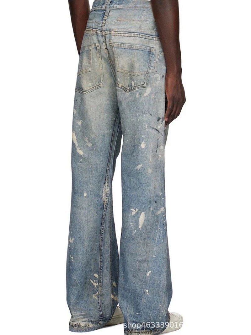 Gallery Dept Paint-Splatter Wide-Leg Jeans Gray product detail 22 in Litbuy spreadsheet finds