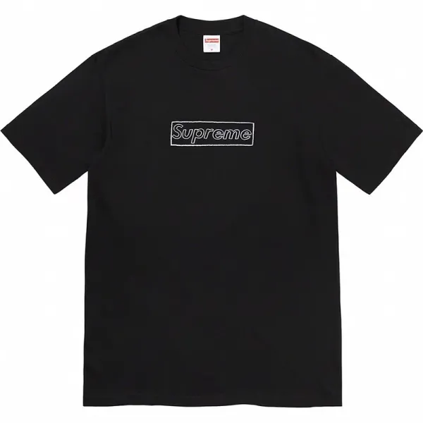 Supreme Outline Box Logo Black T-Shirt - 1