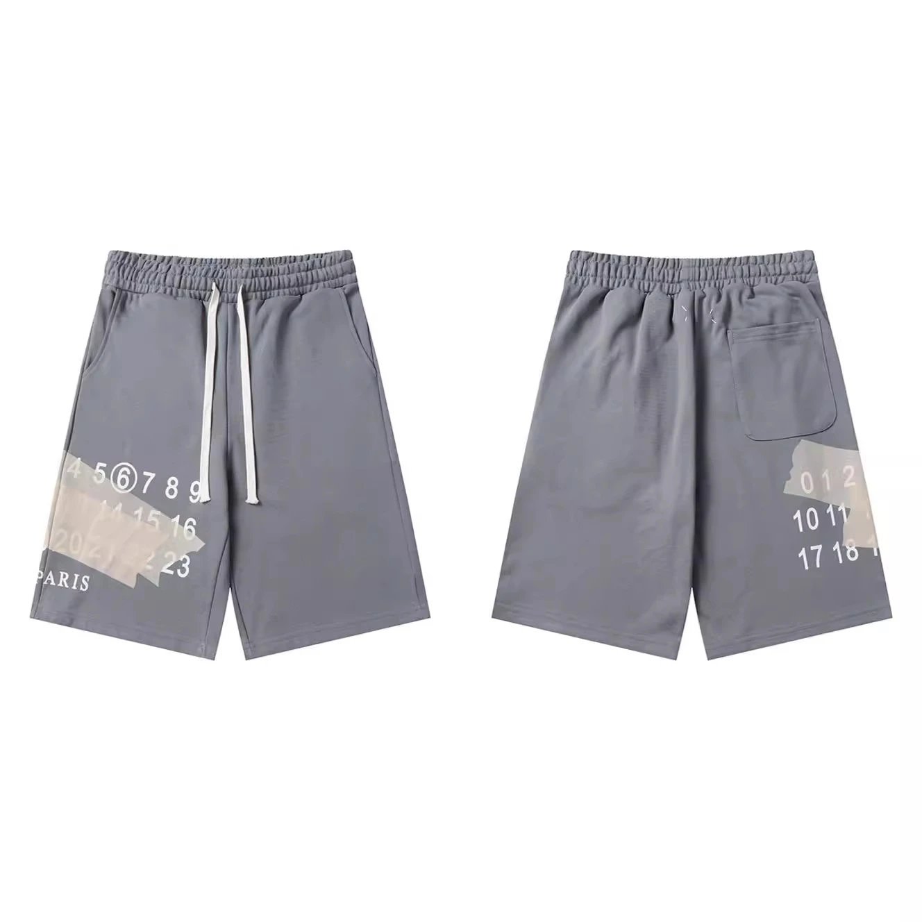 Maison Margiela MM6 Beige Numeric Print Shorts