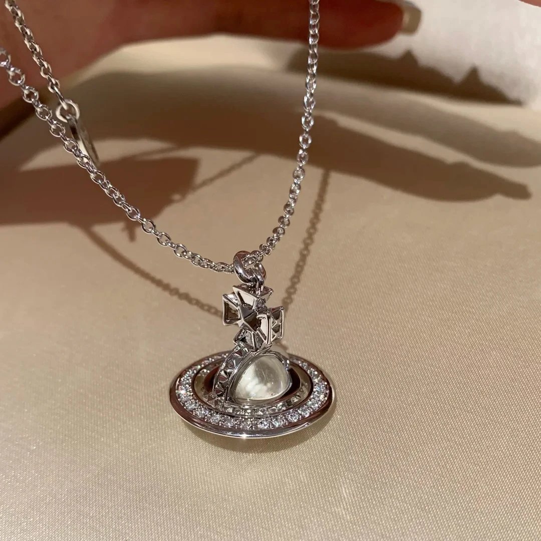 Vivienne Westwood Orb Silver Gold Crystal Pendant Necklace