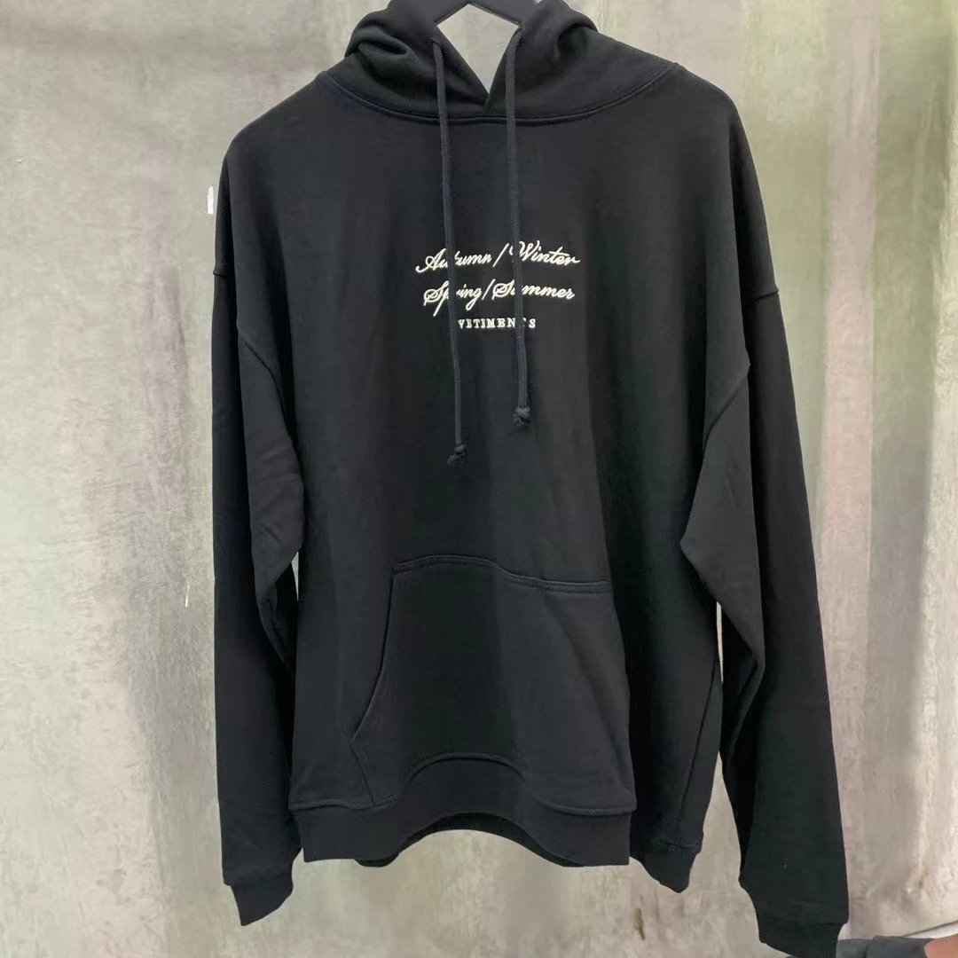 Vetements Vetements Autumn/Winter Spring/Summer Black Hoodie Black