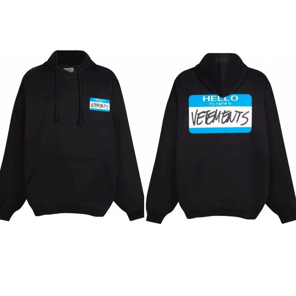Vetements Multiple V-series hoodie designs — V120 Black Blue