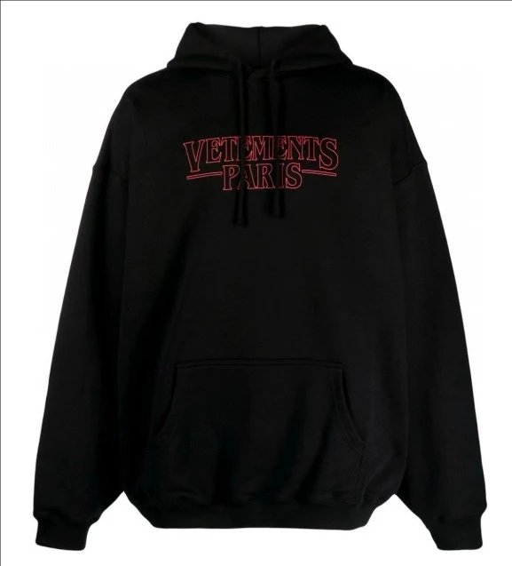 Vetements Multiple V-series hoodie designs — V129 Black