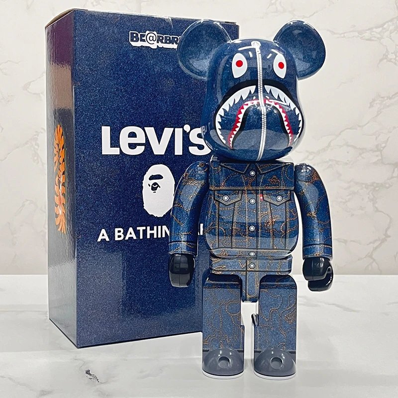 Levi's Levi's x A Bathing Ape Bearbrick Figure in Denim Blue Blue