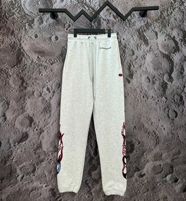Chrome Hearts Trousers Graphic Logo Drawstring Sweatpants — C201 Grey