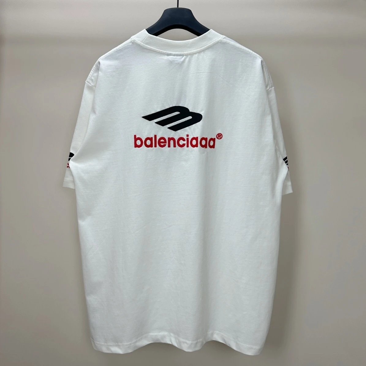 Balenciaga Logo Navy Blue Oversized T-Shirt