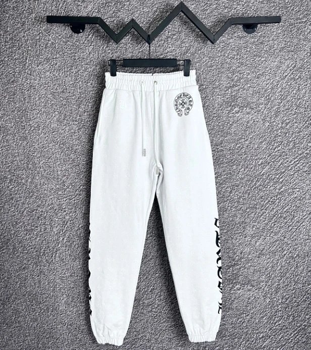 Chrome Hearts Trousers Graphic Logo Drawstring Sweatpants — C204 White Tonal Pattern
