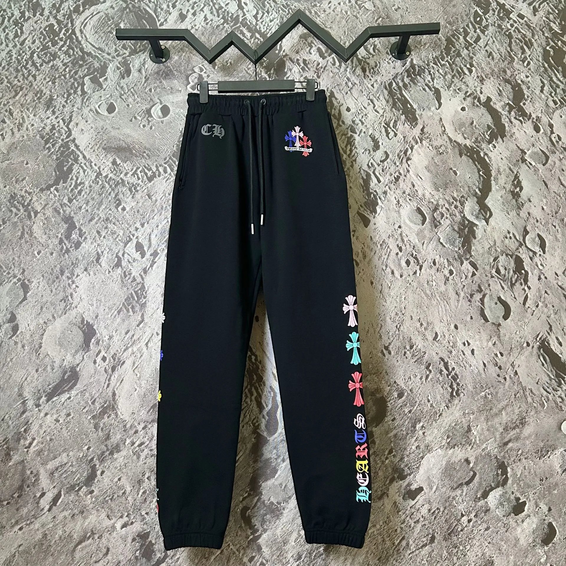 Chrome Hearts Trousers Graphic Logo Drawstring Sweatpants — C203 Black