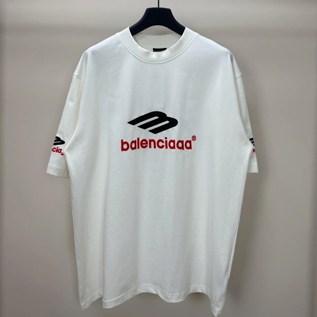 Balenciaga Logo Navy Blue Oversized T-Shirt