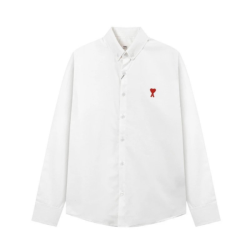 AMIIDM AMIIDM White Button-Down Shirt with Red Heart Logo White
