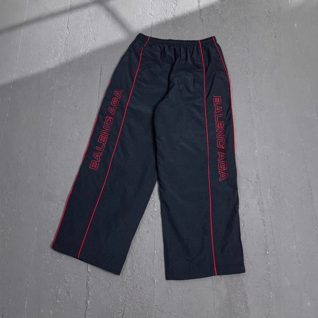 Balenciaga Shield Logo Black Red Trim Track Jacket