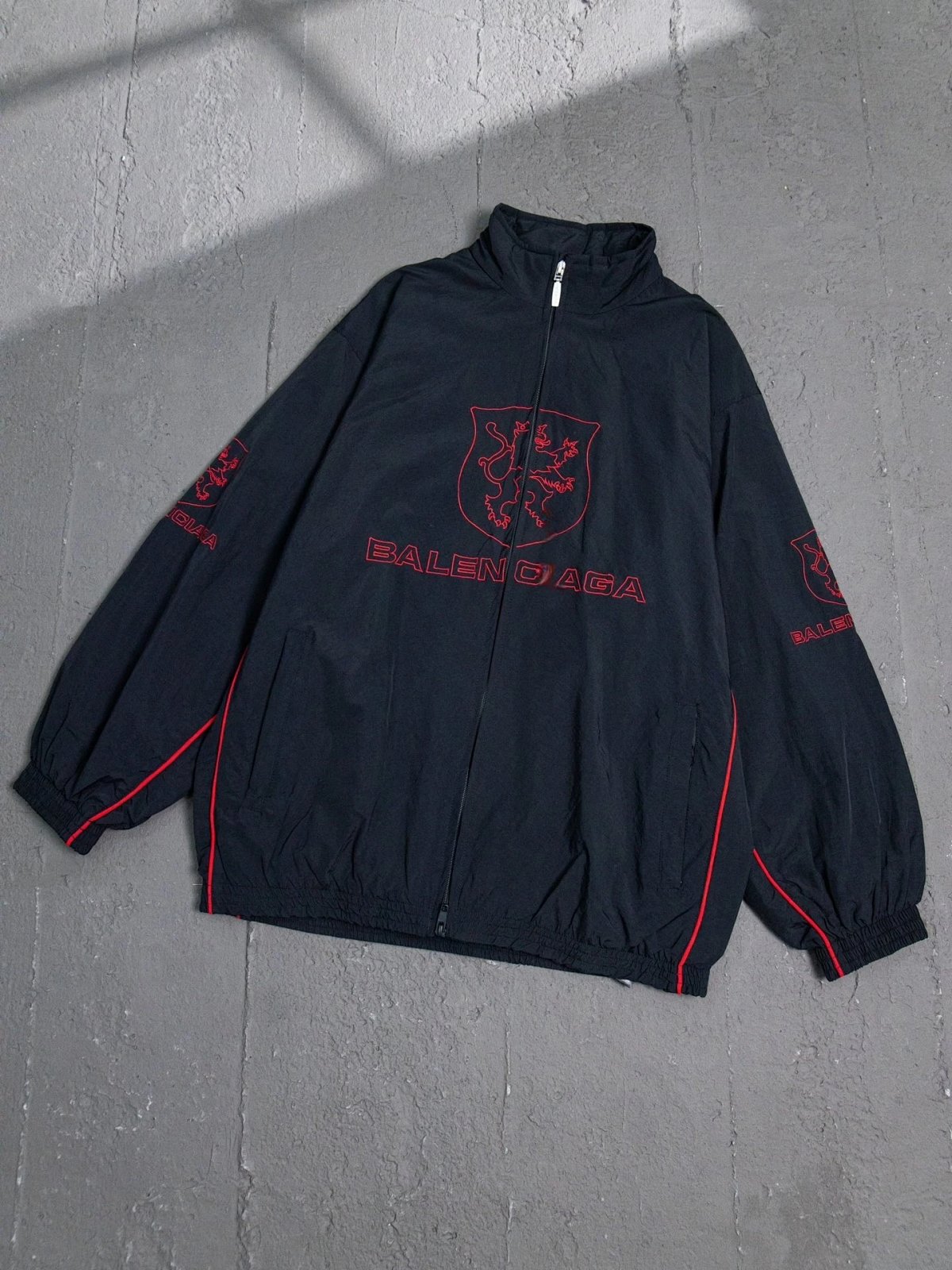 Balenciaga Logo Track Pants Black with Red piping product detail 2 in Litbuy spreadsheet finds