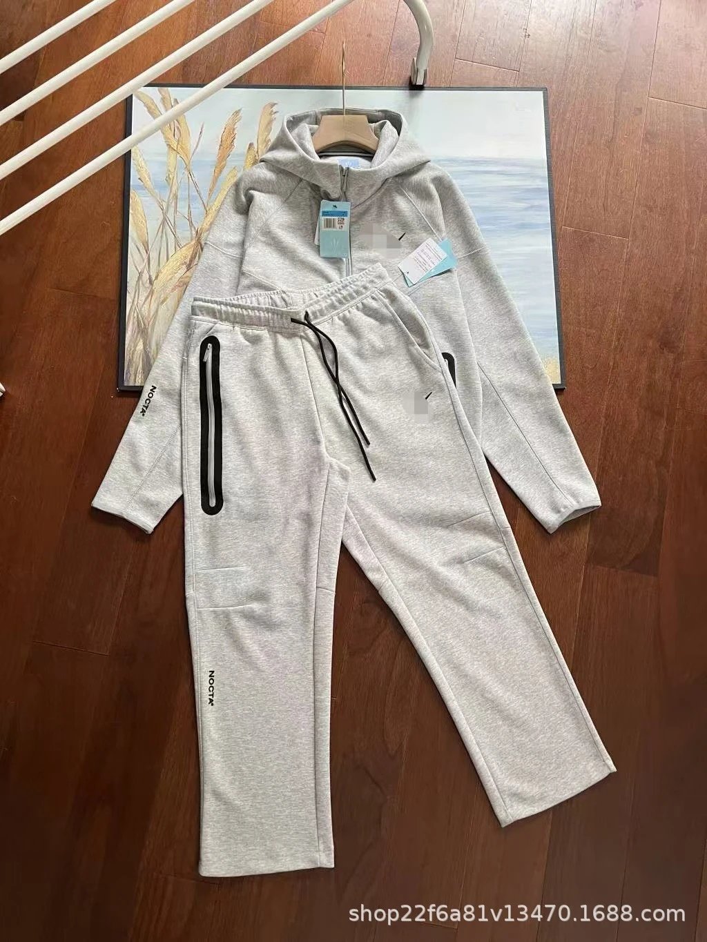 Nike Tracksuits NOCTA FD8454/FD8461 Full-Zip Hooded Tracksuit — Light Gray FD8454 Set