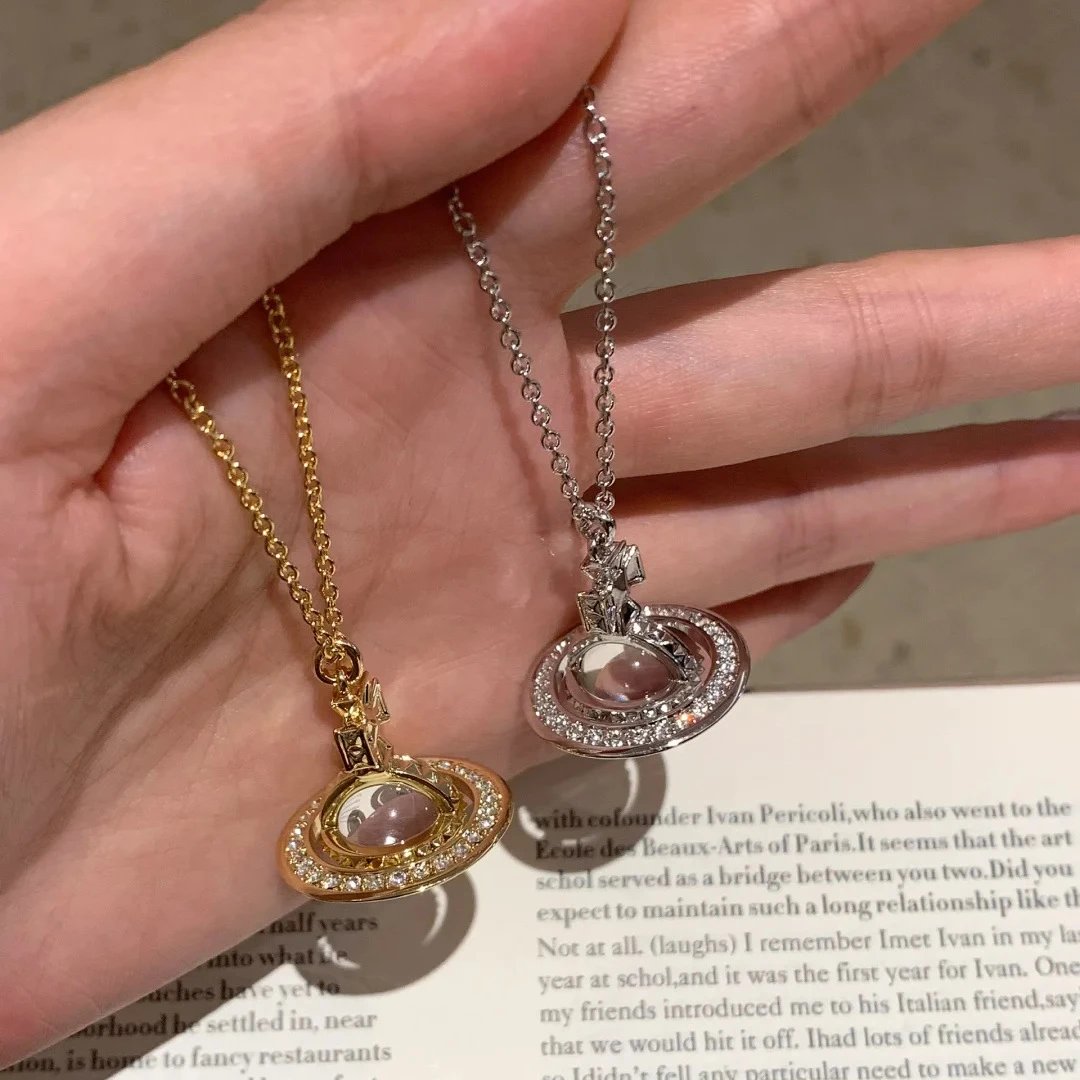 Vivienne Westwood Orb Silver Gold Crystal Pendant Necklace