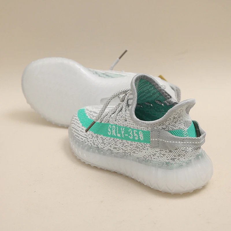 Yeezy Kids' Yeezy Boost 350 Sneakers in Grey/Green Grey
