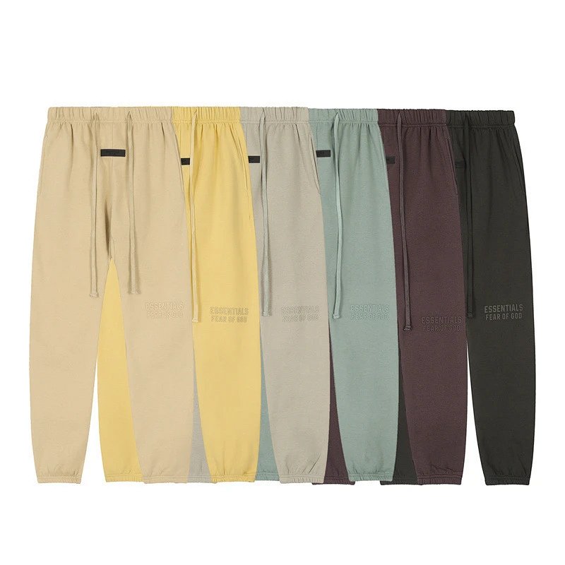 DX14 High-Street Casual Flocked Print Sweatpants with 3D Silicone Lettering