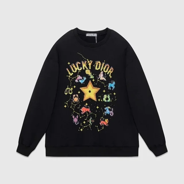 Dior Hoodies & Sweatshirts Crewneck Sweatshirt with Floral Logo or Star Graphic product detail image 1