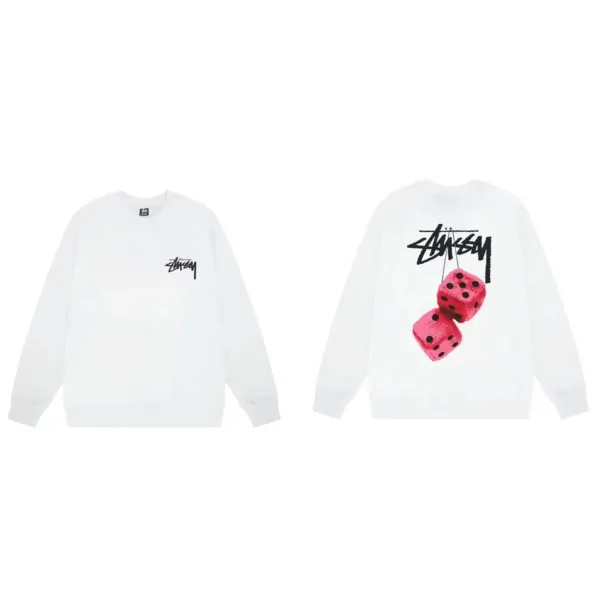 Stüssy Dice Print Crewneck Sweatshirt White - 13