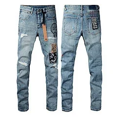 Unbranded Jeans Distressed Slim-Fit product detail image 38