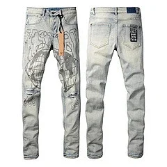 Unbranded Jeans Distressed Slim-Fit product detail image 29