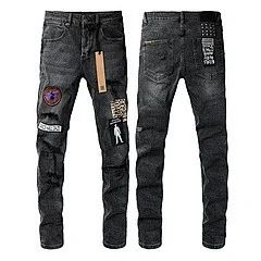 Unbranded Jeans Distressed Slim-Fit product detail image 37
