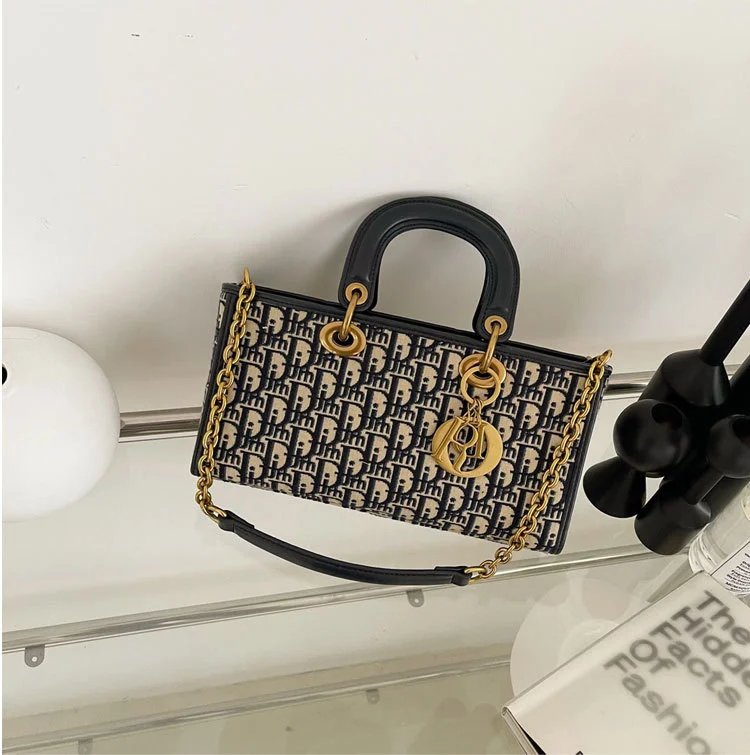 Dior Oblique Canvas Mini Saddle Bag Navy and White Crossbody Bag - 18