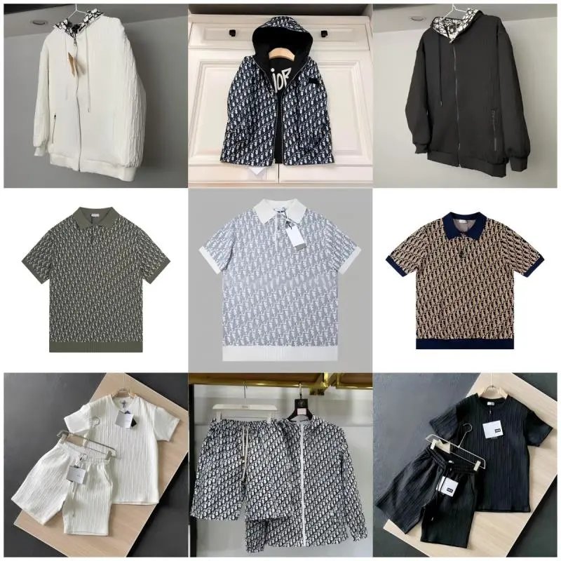 Dior Oblique Monogram Hoodie Polo Shirt Shorts Set