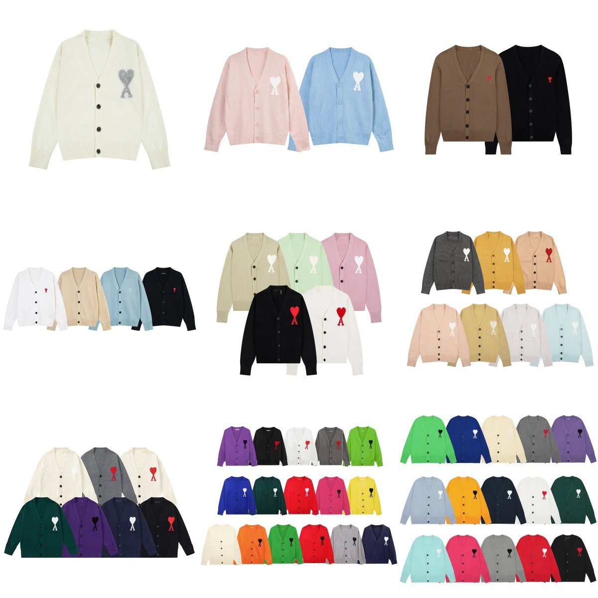 AMI Paris Heart Logo Cardigan 