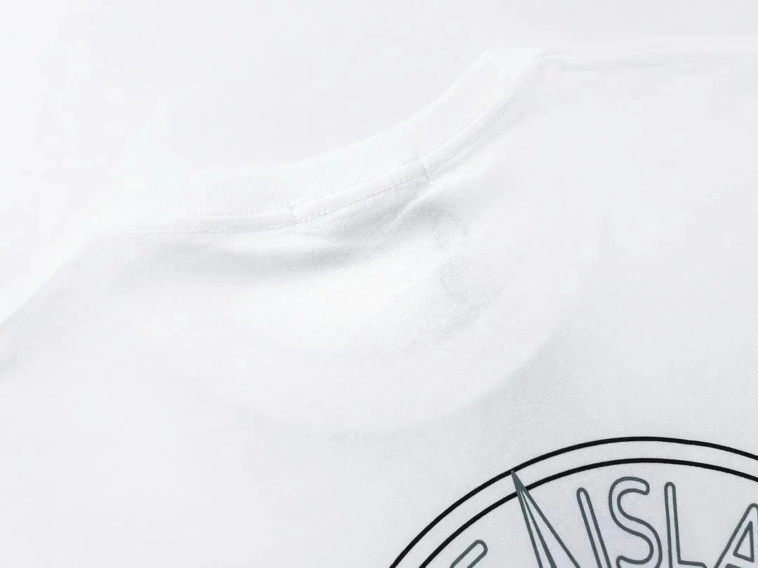 Stone Island Dripping Compass Logo Black T-Shirt - 7