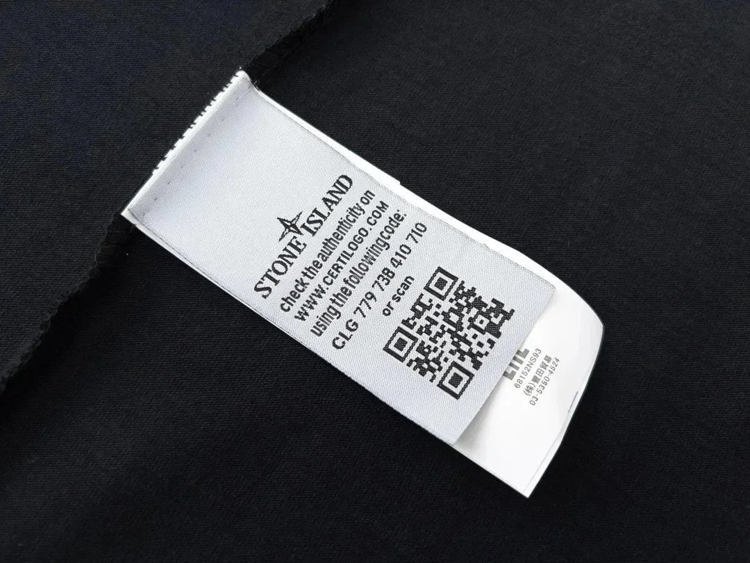 Stone Island Dripping Compass Logo Black T-Shirt - 6