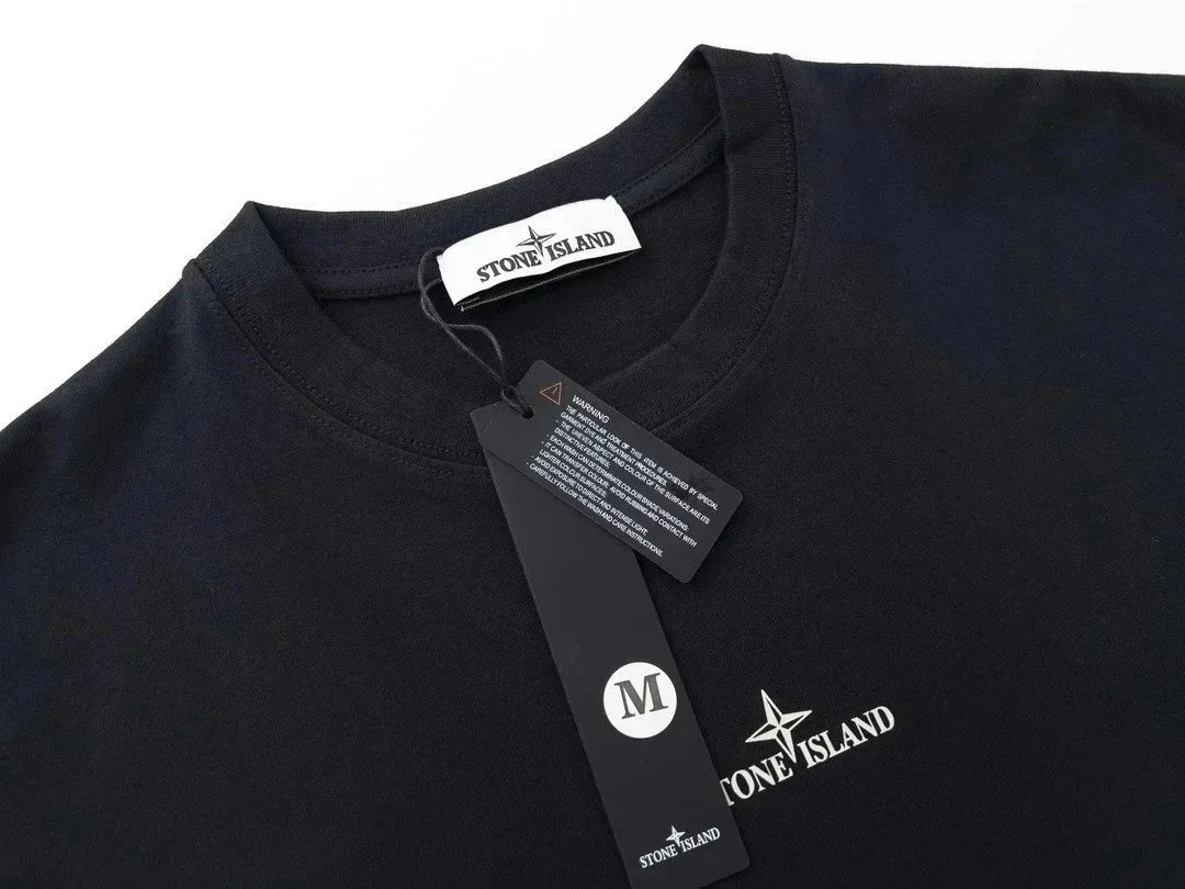 Stone Island Dripping Compass Logo Black T-Shirt - 3
