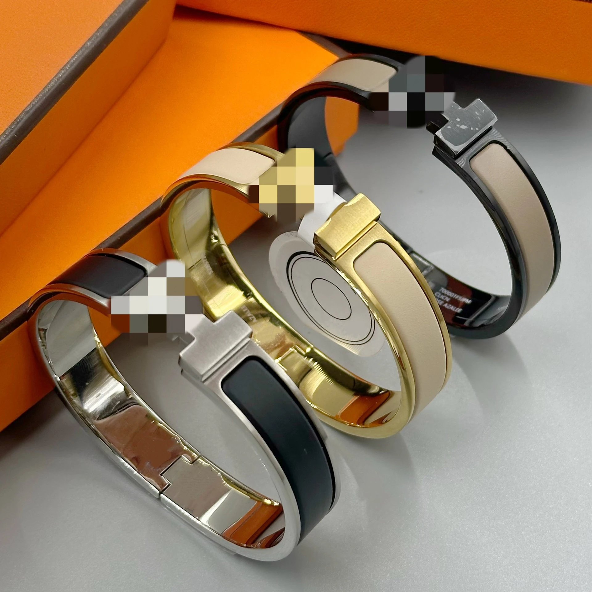 Hermès Clic H Bracelet White Ceramic and Palladium-Plated Stainless Steel Jewelry - 8